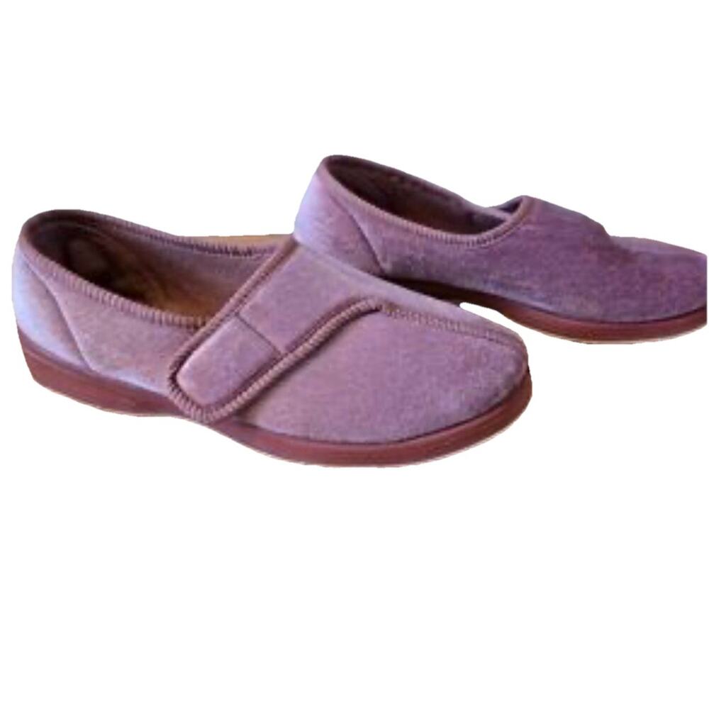 Foamtreads Pink Velvet House Slippers Womens Washable Memory Foam NWT 8- Cottage